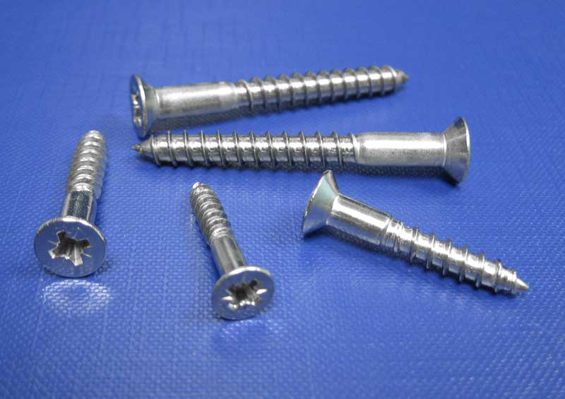 C/sk Head Pozi Recess Woodscrews 3mm up to 6mm DIN 7997 A2